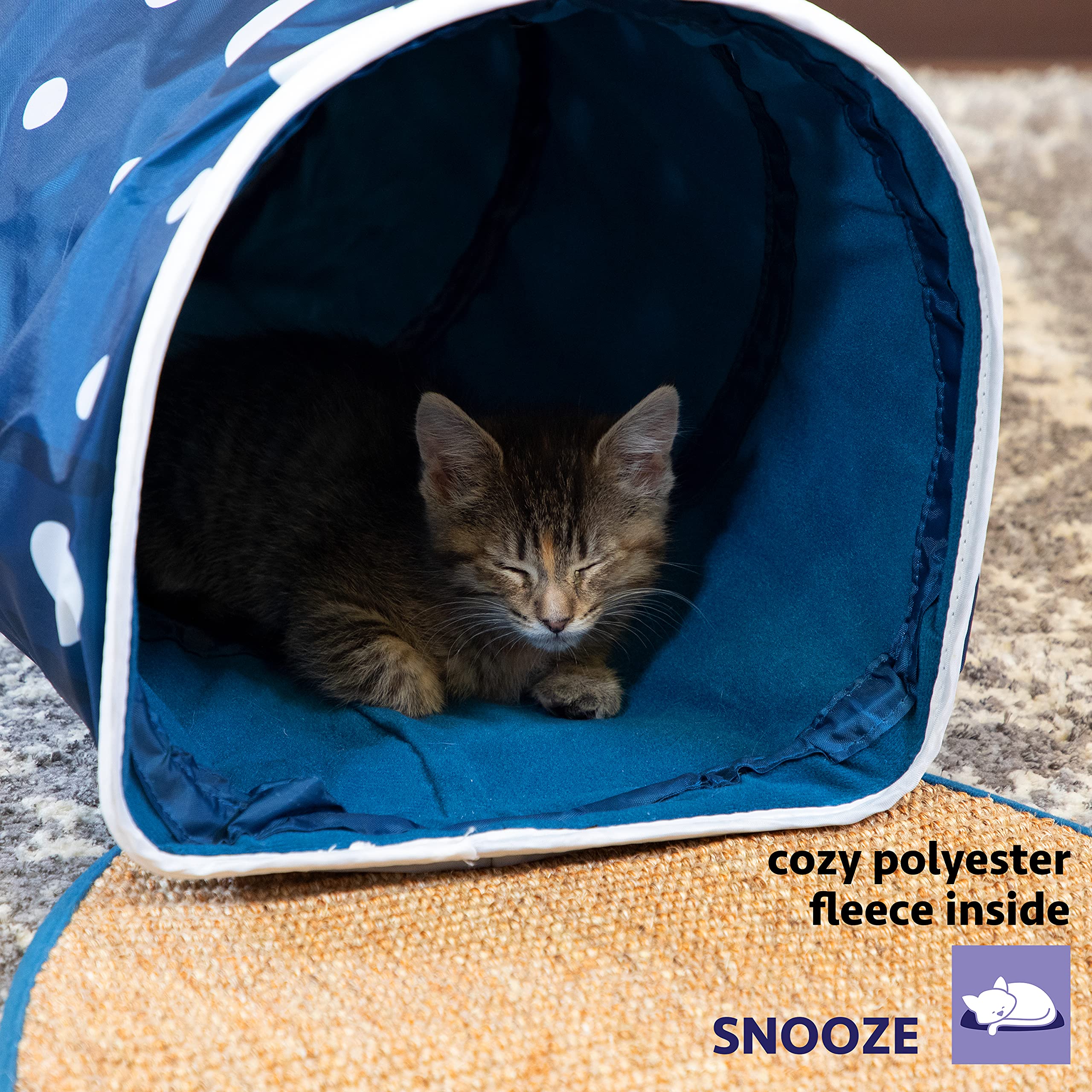 Kitty City Whale Shark Tunnel cozy interior serves as a catnap retreat.
