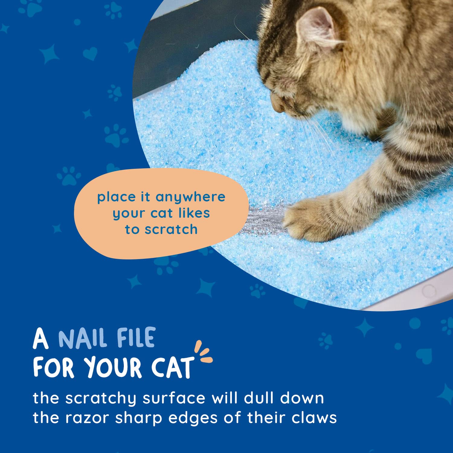 Kitty Cure aluminum-oxide-coated scratcher shows moisture resistance for hygienic litter boxes
