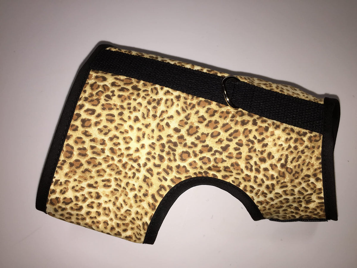 Kitty Holster leopard cat harness provides secure, comfortable walks for cats.