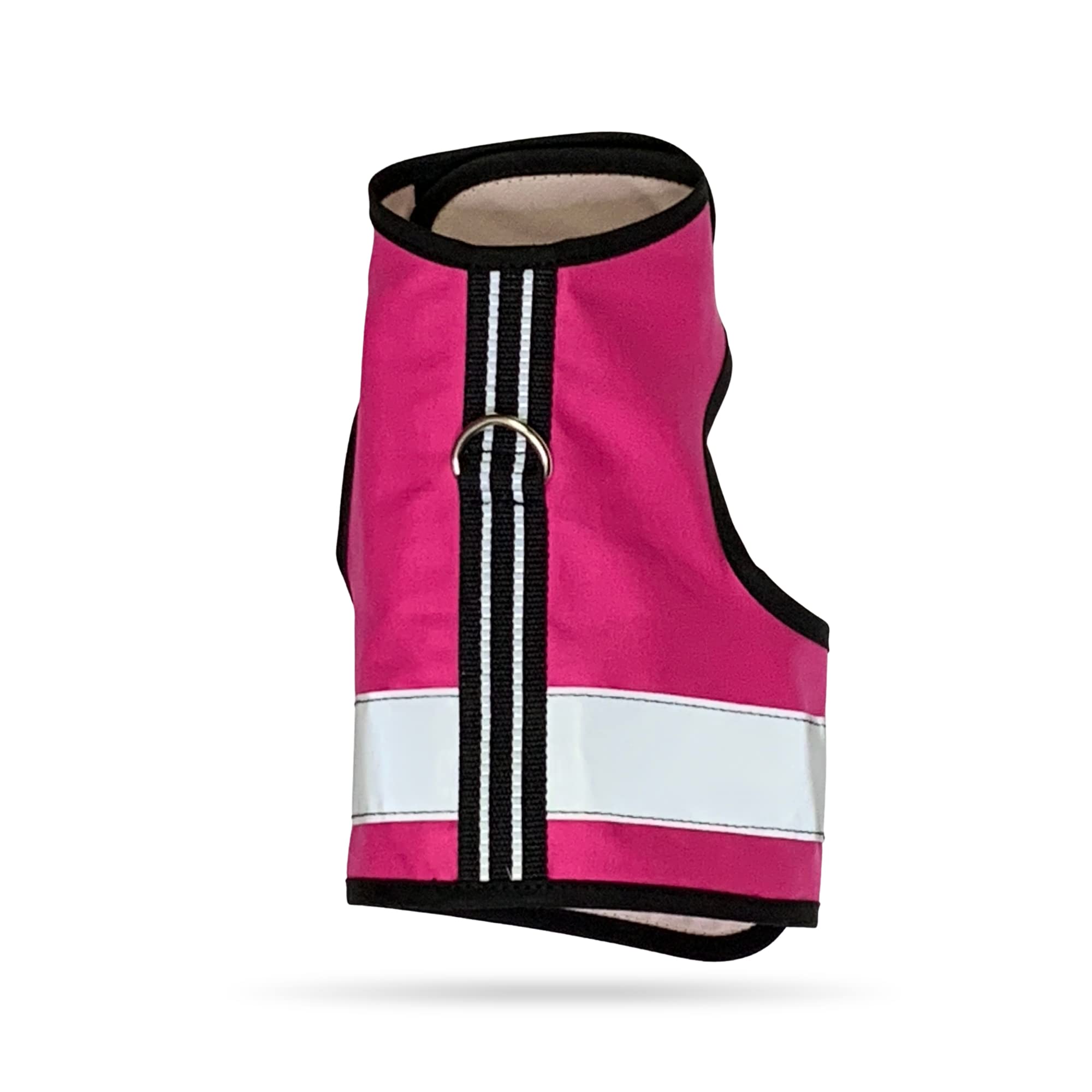 Kitty Holster Reflective Harness close-up of Velcro fasteners for secure fit.