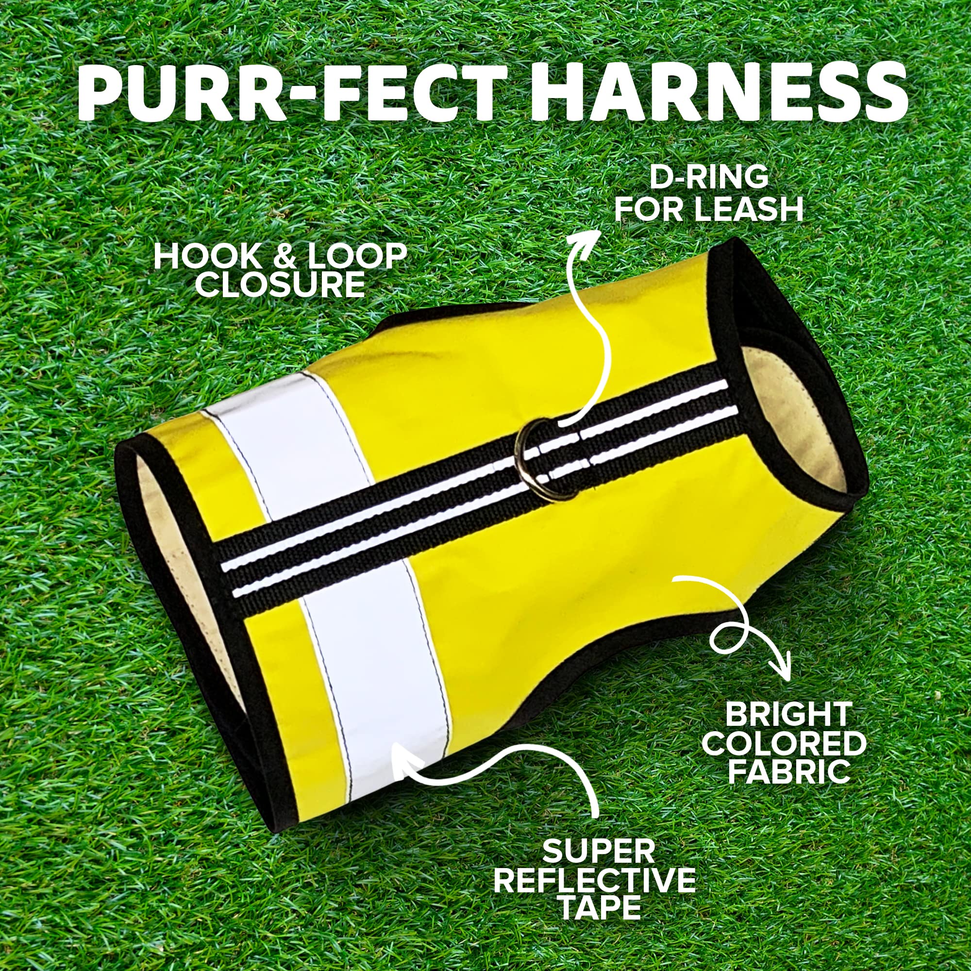 Kitty Holster Secure-Fit Hook-Loop keeps cats safely secured on walks.
