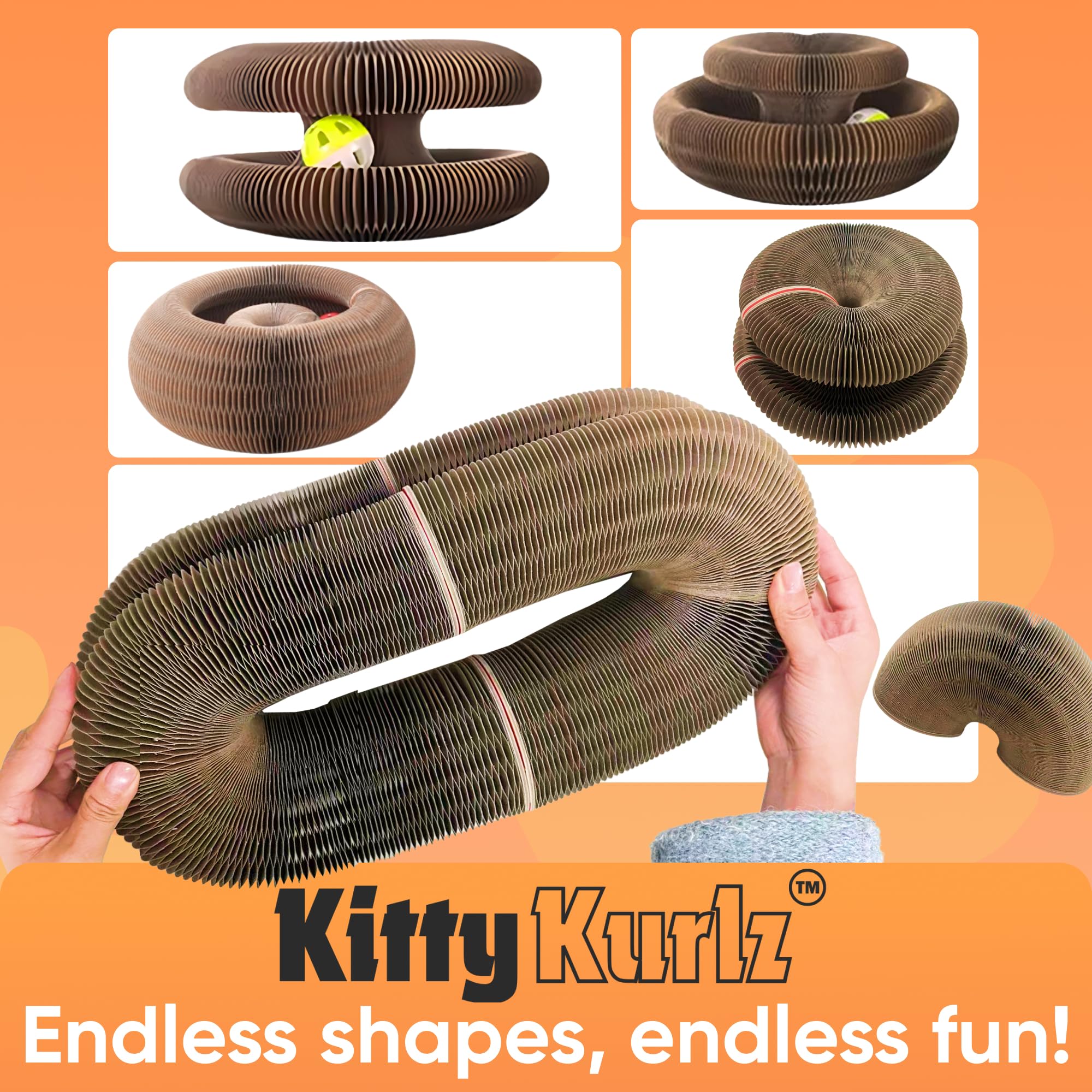 Kitty Kurlz dual-surface scratcher protects furniture with durable cardboard surfaces