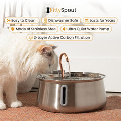 KittySpout dishwasher-safe top tray enables simple cleanup.