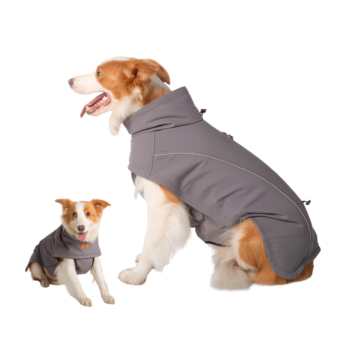 KITVAMREX dog coat front view keeps your dog warm during winter walks.