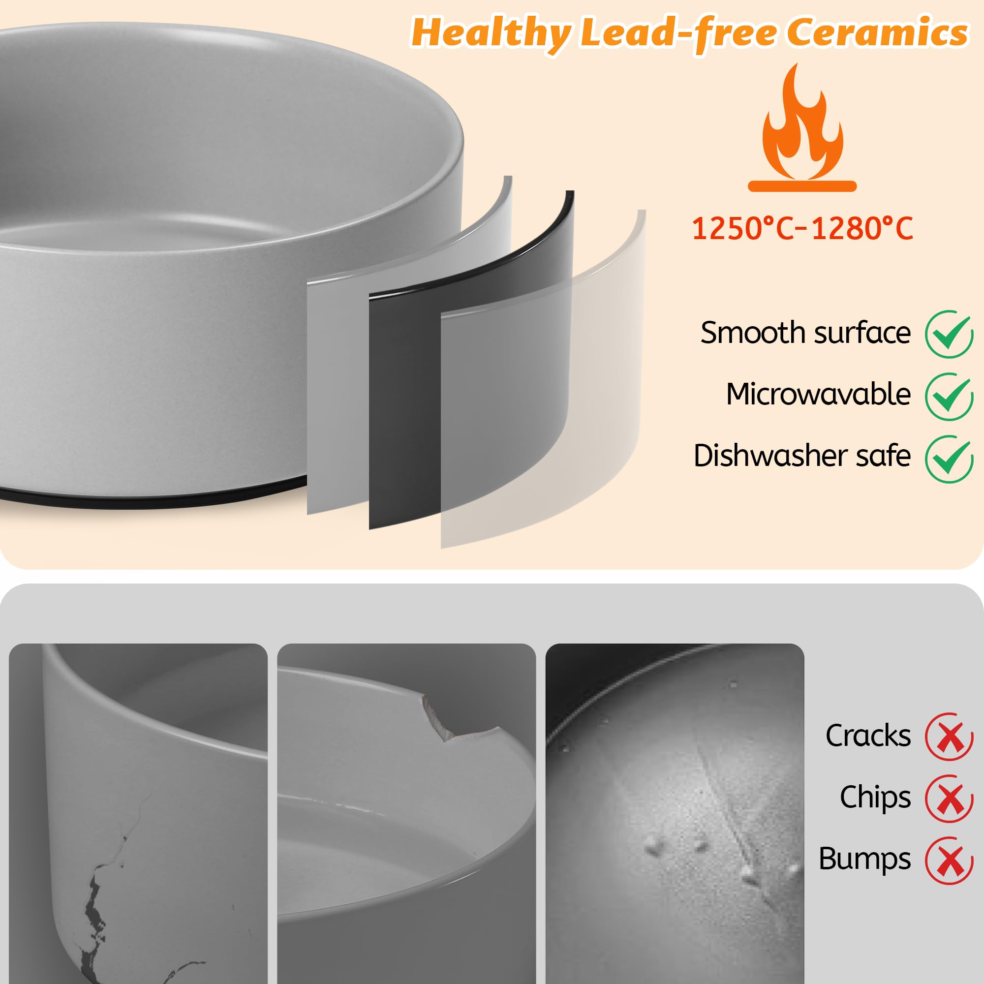 Kitwinney 64oz capacity bowl ideal for meals and water for large breeds.