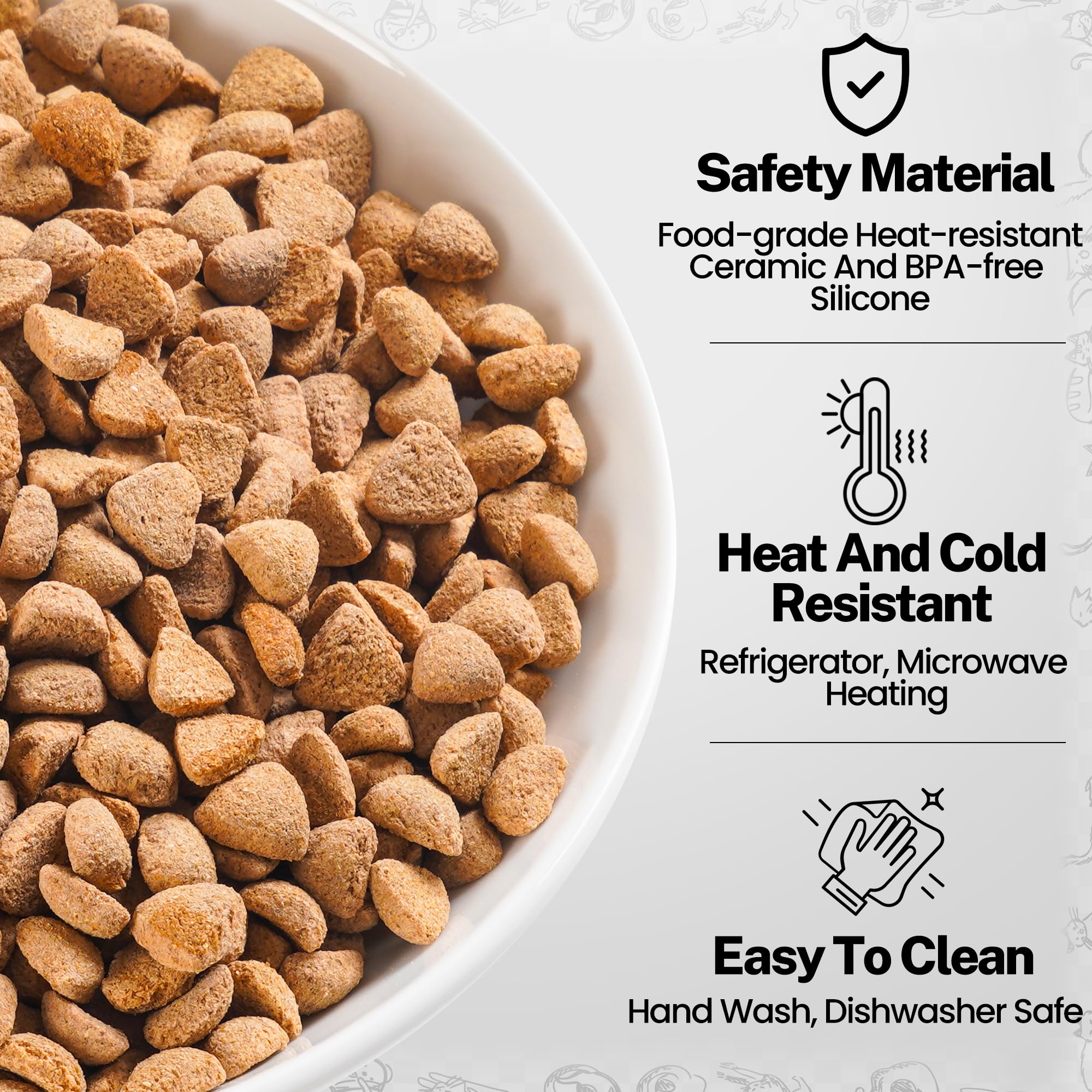 Kitwinney whisker-friendly ceramic bowls protect whiskers during feeding.