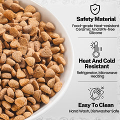 Kitwinney whisker-friendly ceramic bowls protect whiskers during feeding.