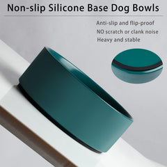 Kitwinney large green bowl deep capacity demonstrates 64oz for kibble or water.