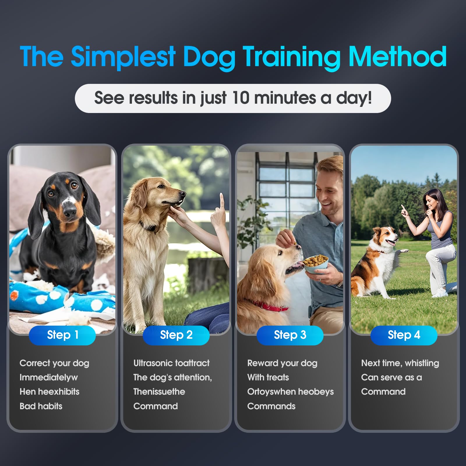 KIVORA dog whistle 4-pack white for discreet, quick training during encounters