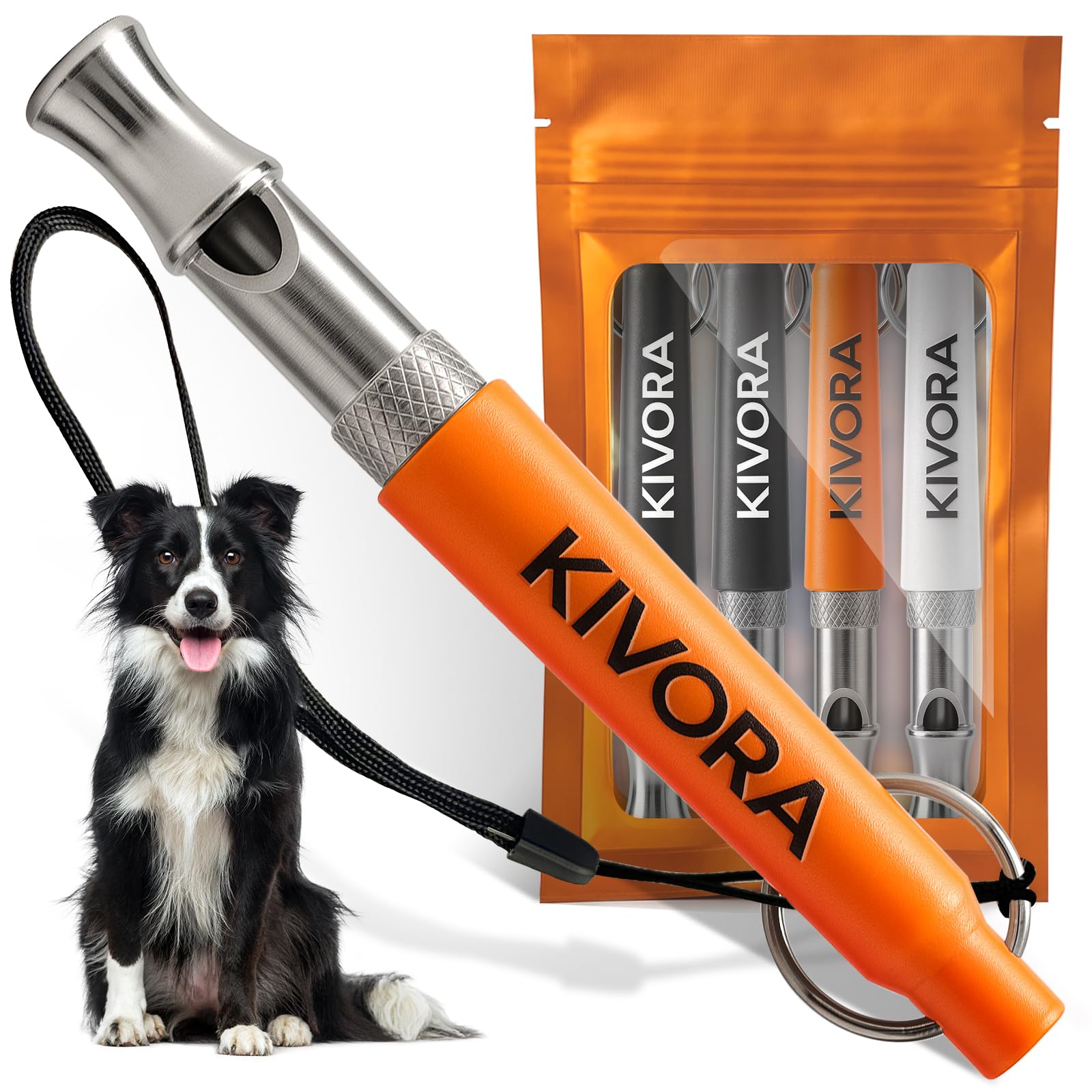 KIVORA dog whistle pack orange ready for outdoor bark control