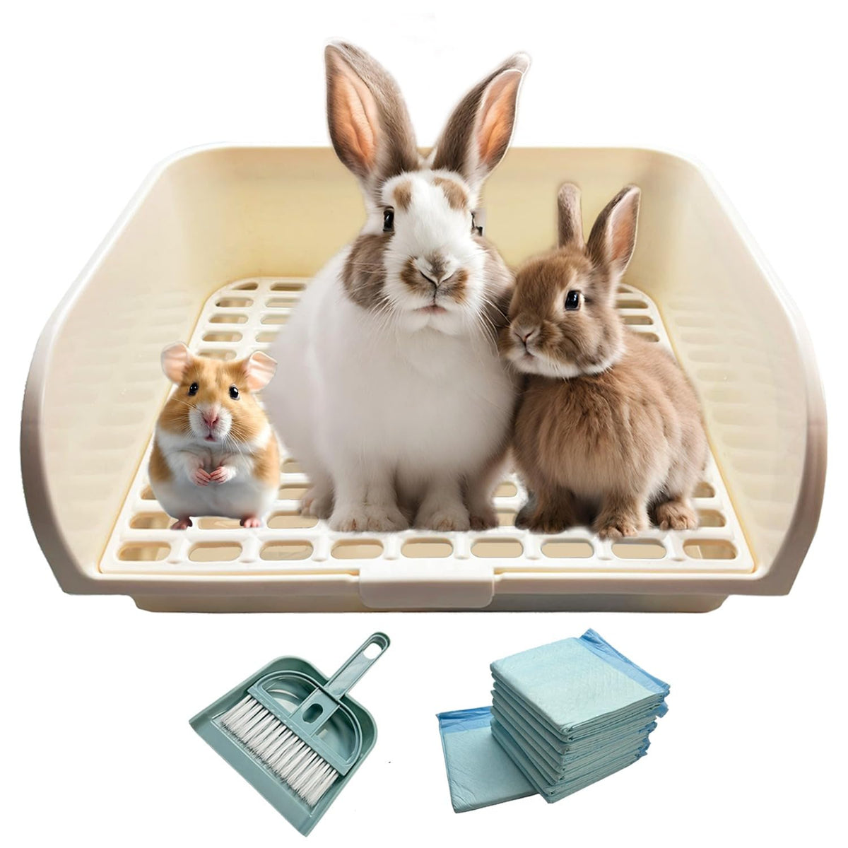 Kiwi & Mora rabbit litter box exterior shows durable, leak-proof construction for a tidy home.