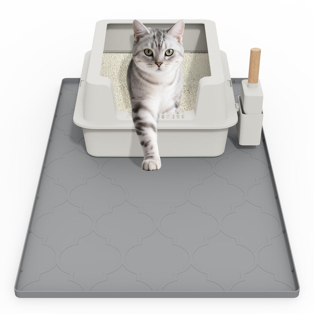 KIXCVDM cat litter mat 34x22 captures stray litter to keep floors clean.