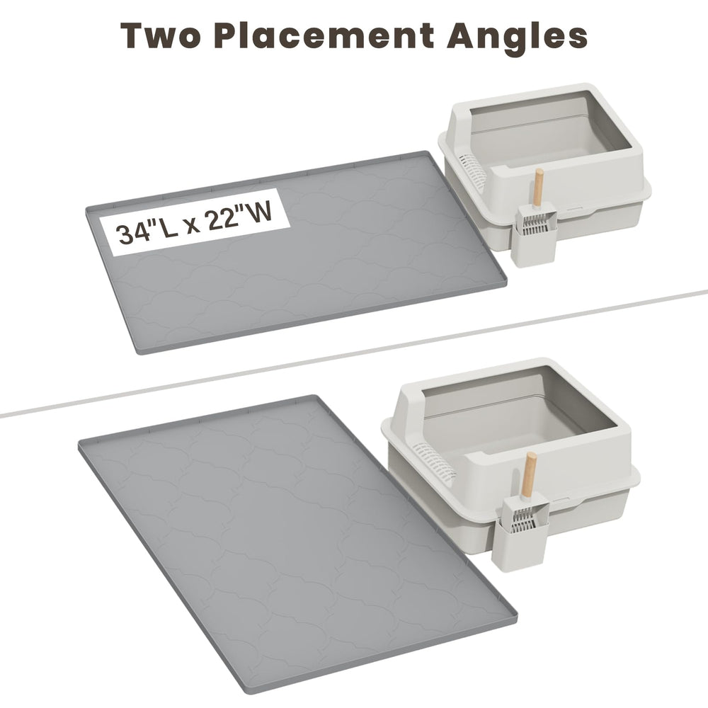 KIXCVDM floor-protection mat catches moisture around the litter area.
