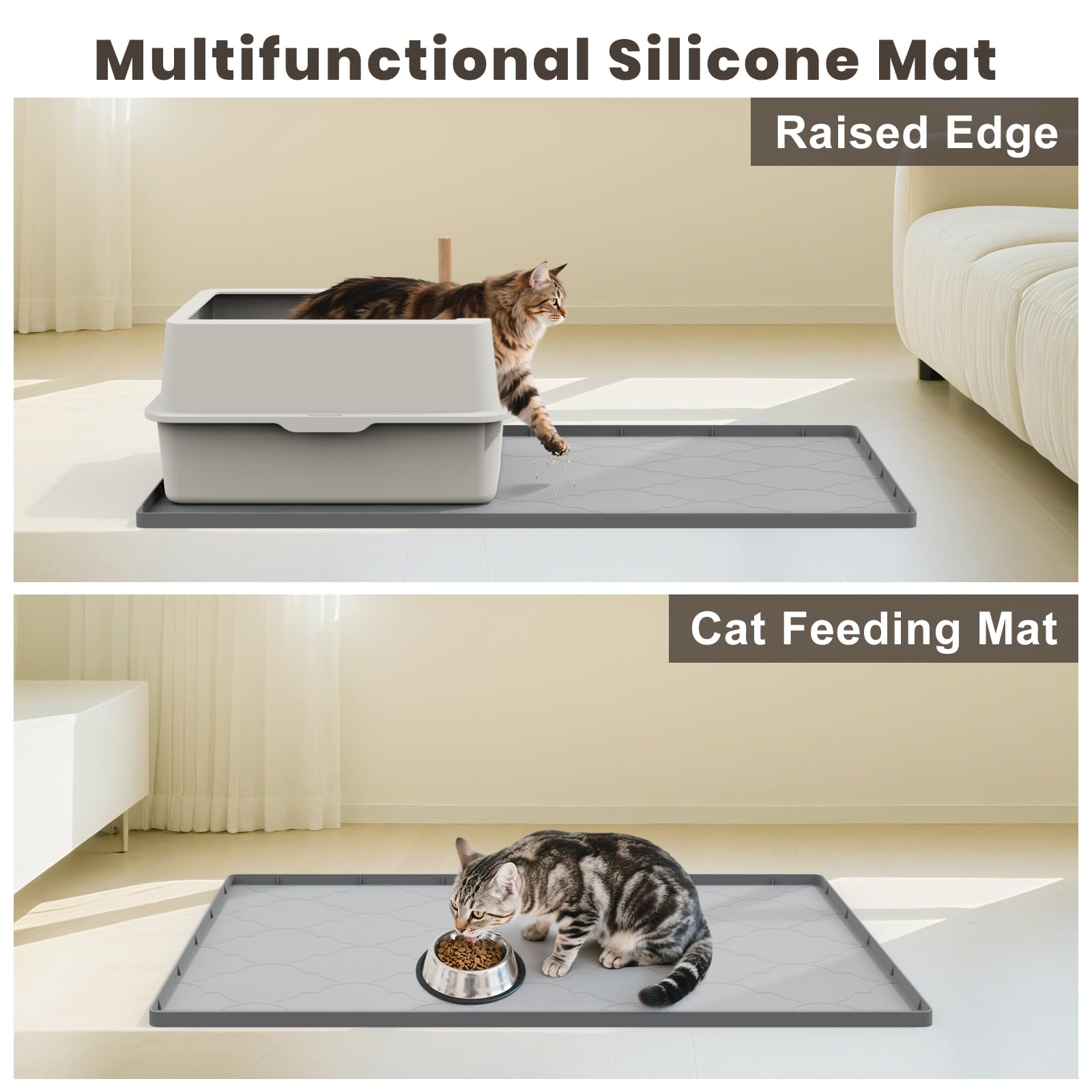 KIXCVDM cat litter mat pattern provides a gentle massage texture for cats.