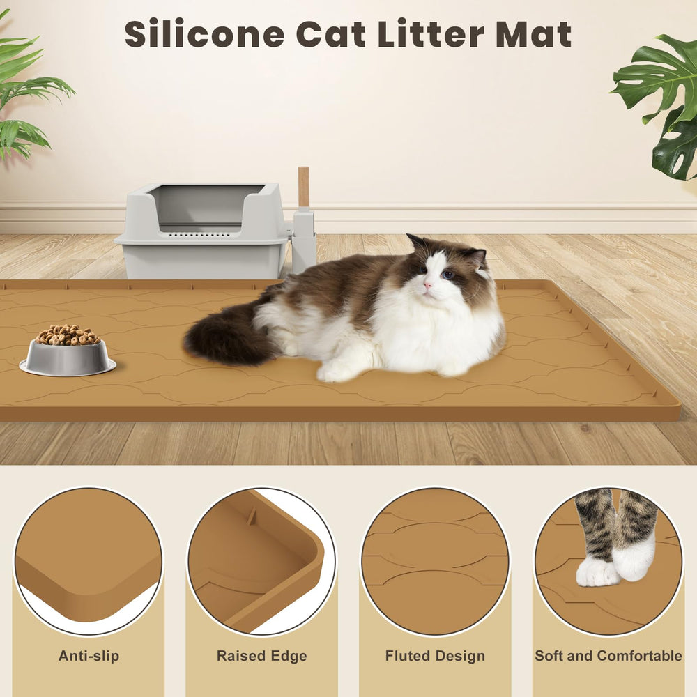 KIXCVDM silicone litter mat close-up soft paws, cushioned stepping surface.