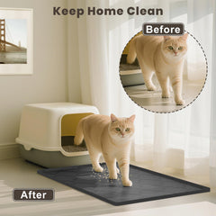 KIXCVDM litter-trap pattern mat captures spills at the box edge