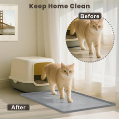 KIXCVDM silicone cat litter mat closeup shows a paw-friendly, flexible surface.