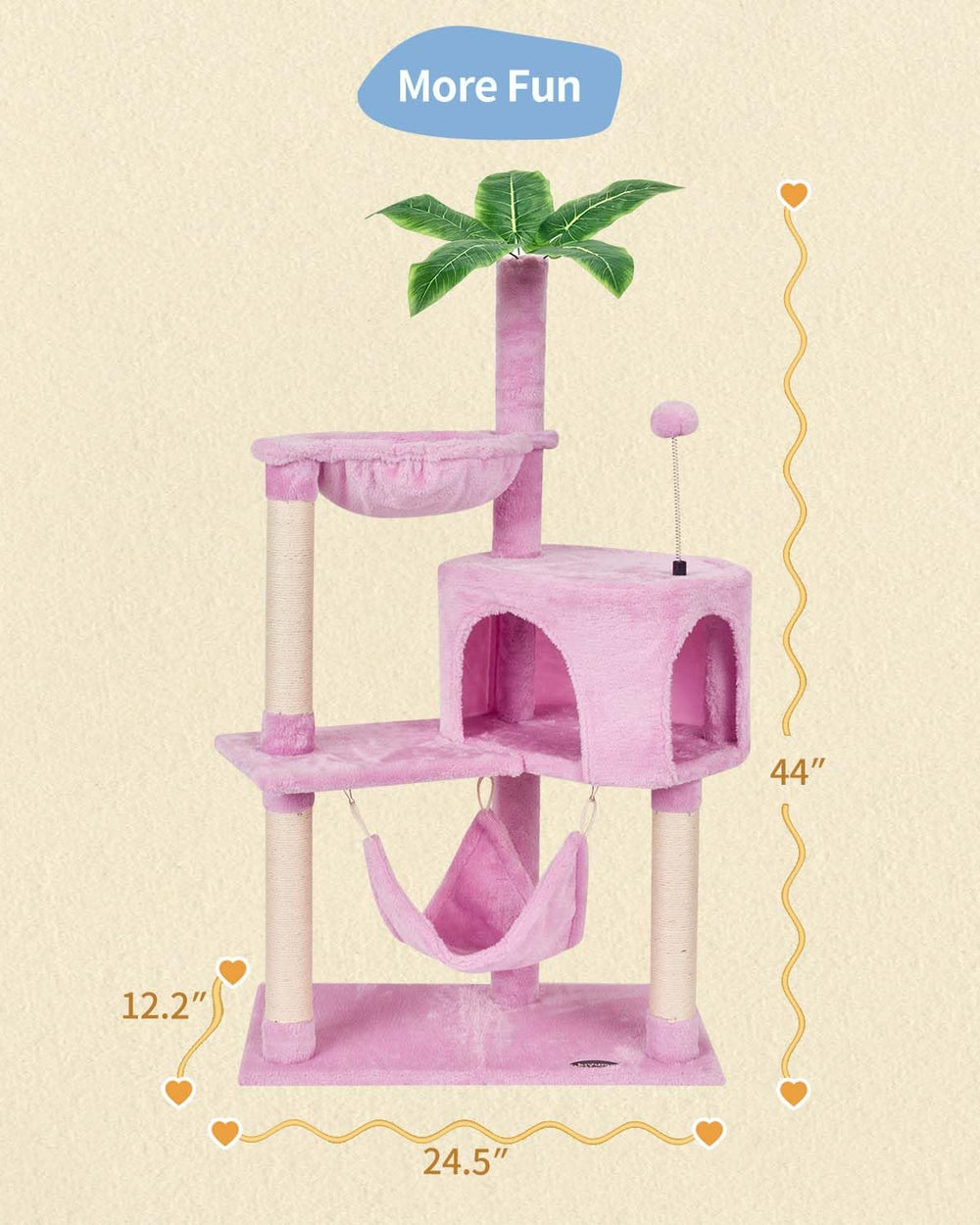 KIYUMI pink-cat-tree-condo anchors a stylish, space-saving lounge.