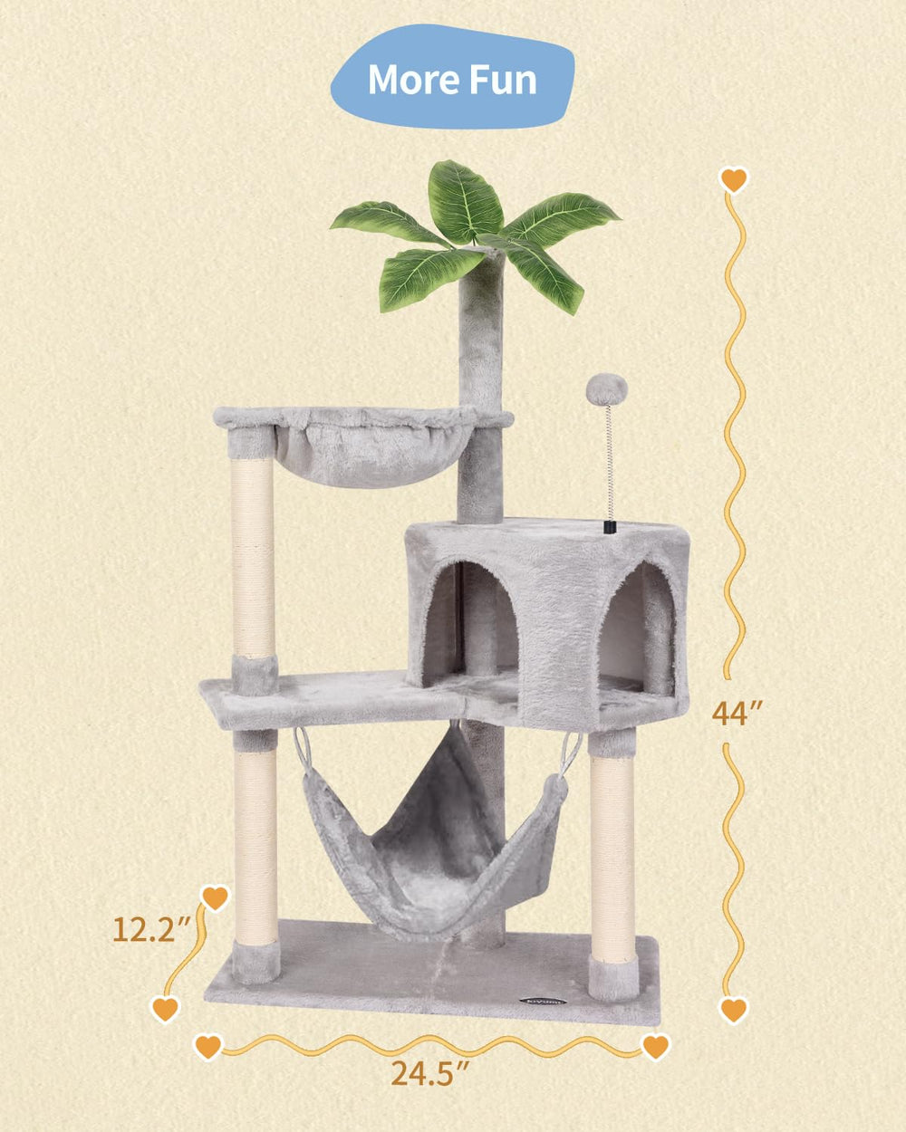 KIYUMI cat tree-room-decor-grey blends with home decor while enriching indoor cat life