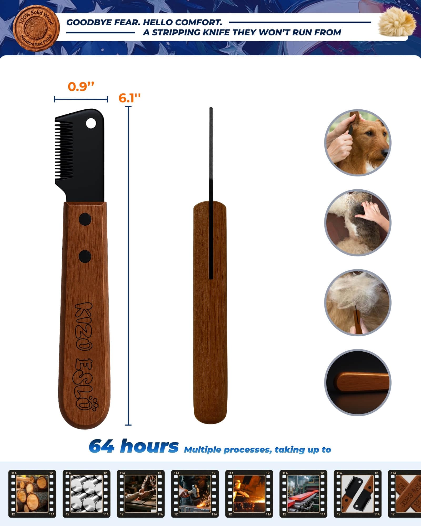 KIZO ESLO stainless steel blade rust-resistance features for longevity.