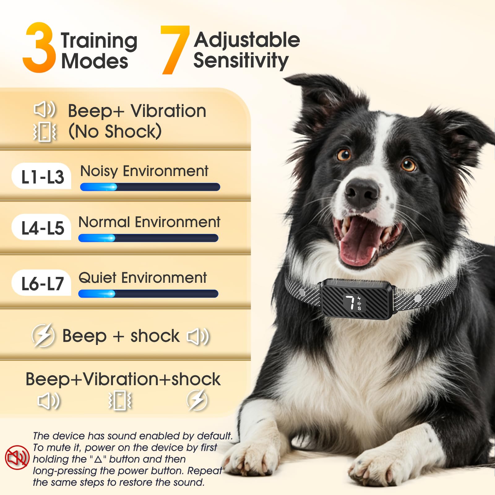 KJKZO dog bark collar adjustable-band demonstrates size versatility for large to small dogs.