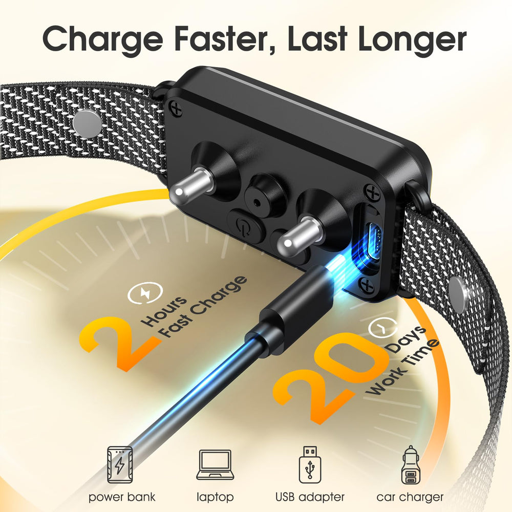 KJKZO bark collar fast charging with IP65 waterproof design