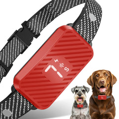 KJKZO bark collar front view highlights lightweight comfort for daily training and quiet days.