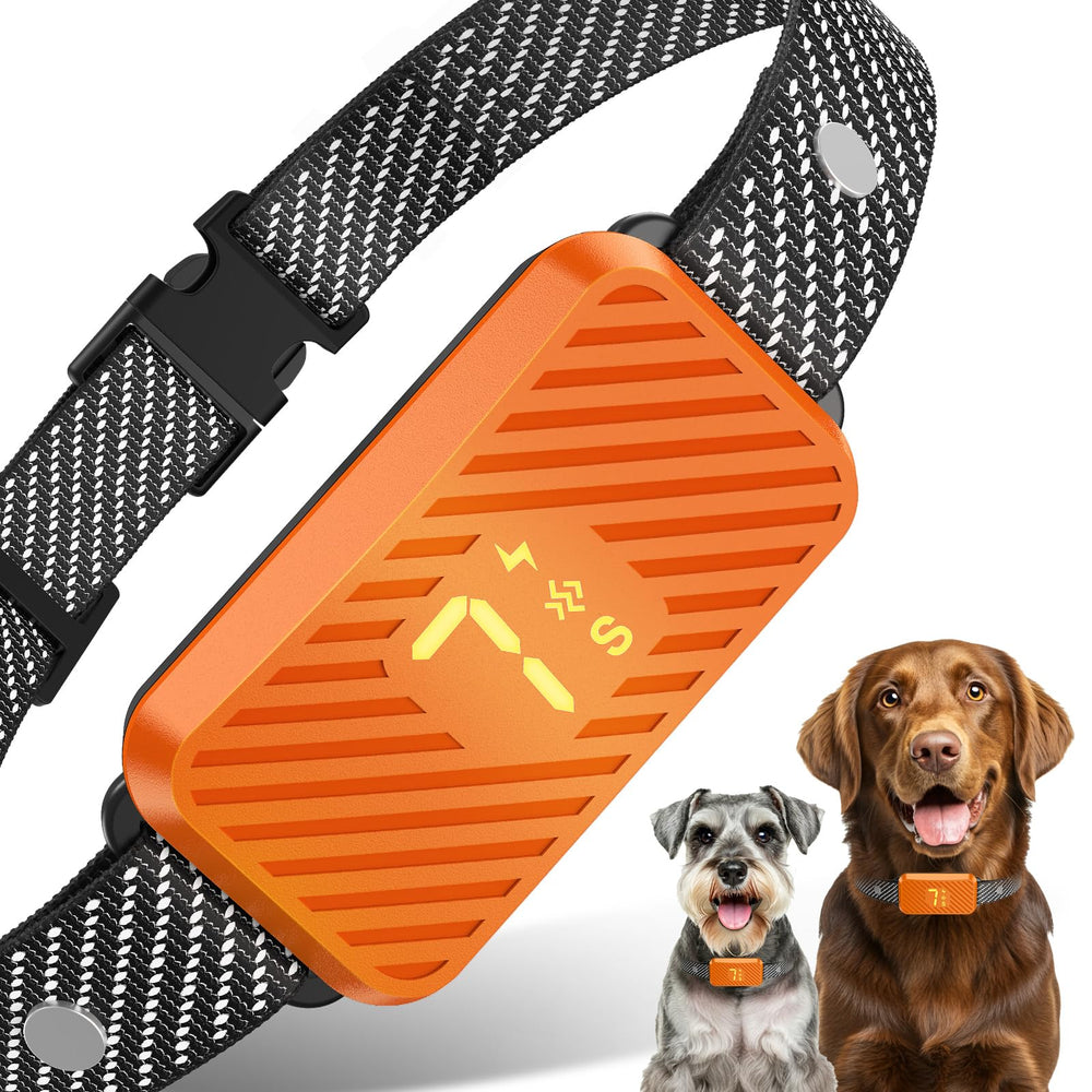 KJKZO dog bark collar orange front view for quick on-cue training during walks