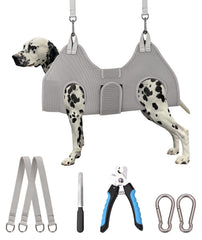 Kkiimatt dog grooming hammock with thick neck-support for gentler nail trims.
