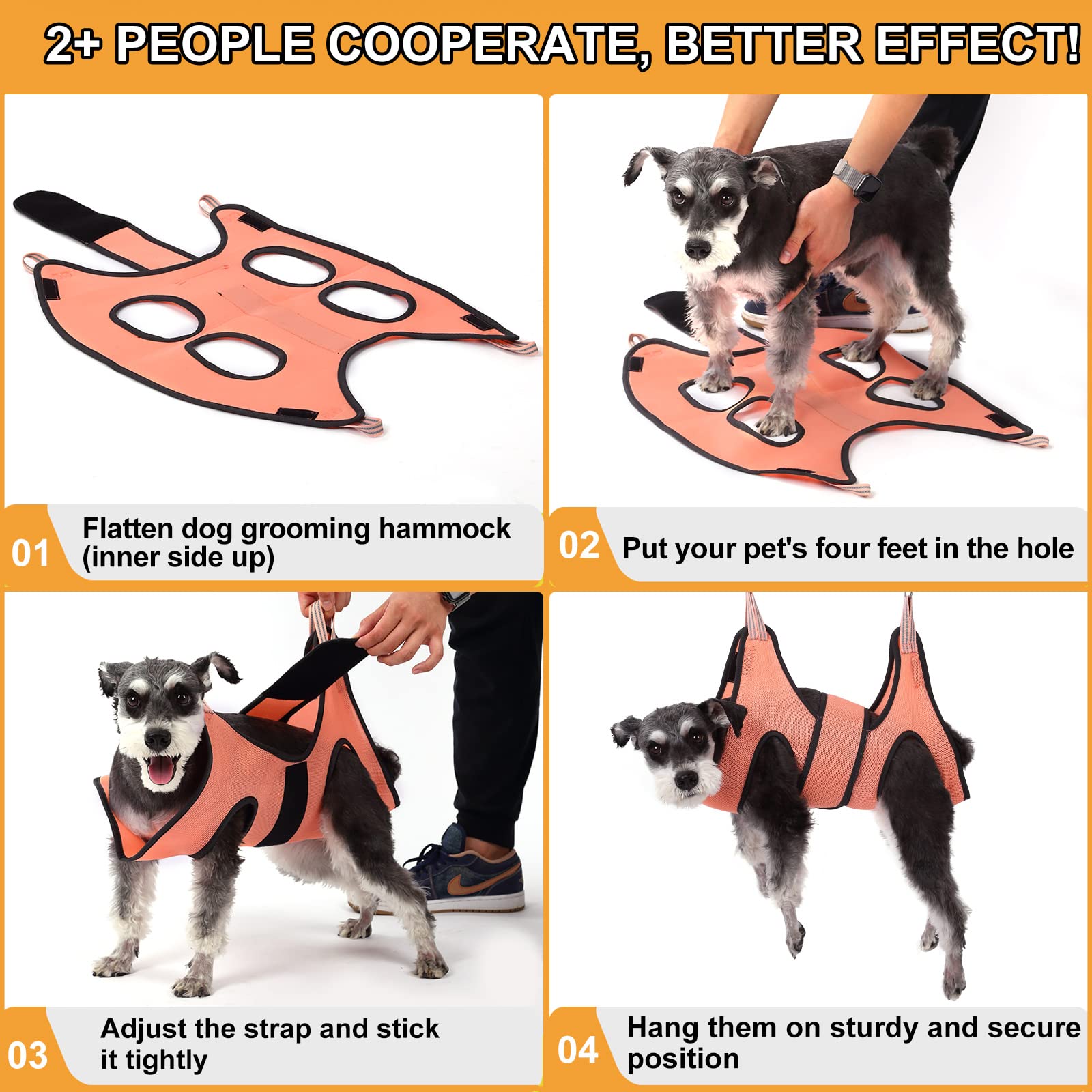 Kkiimatt dog grooming hammock 3D mesh shows soft breathable comfort during grooming.