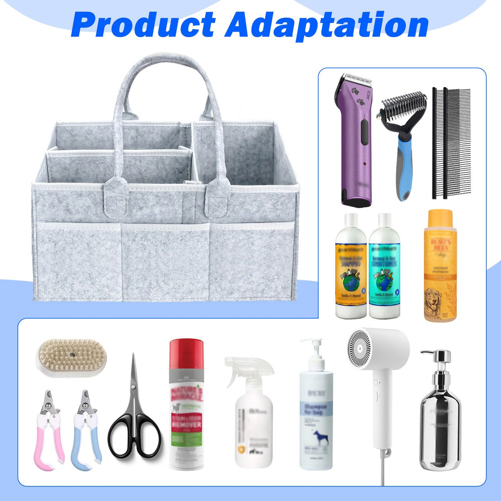 klawdsky grooming tote outer pockets emphasize quick tool access during grooming sessions