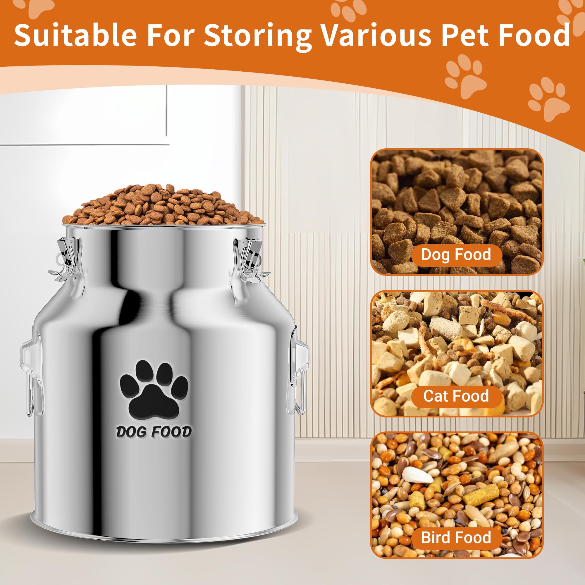Kluronyo 18-20lb capacity container helps keep bowls tidy and organized.