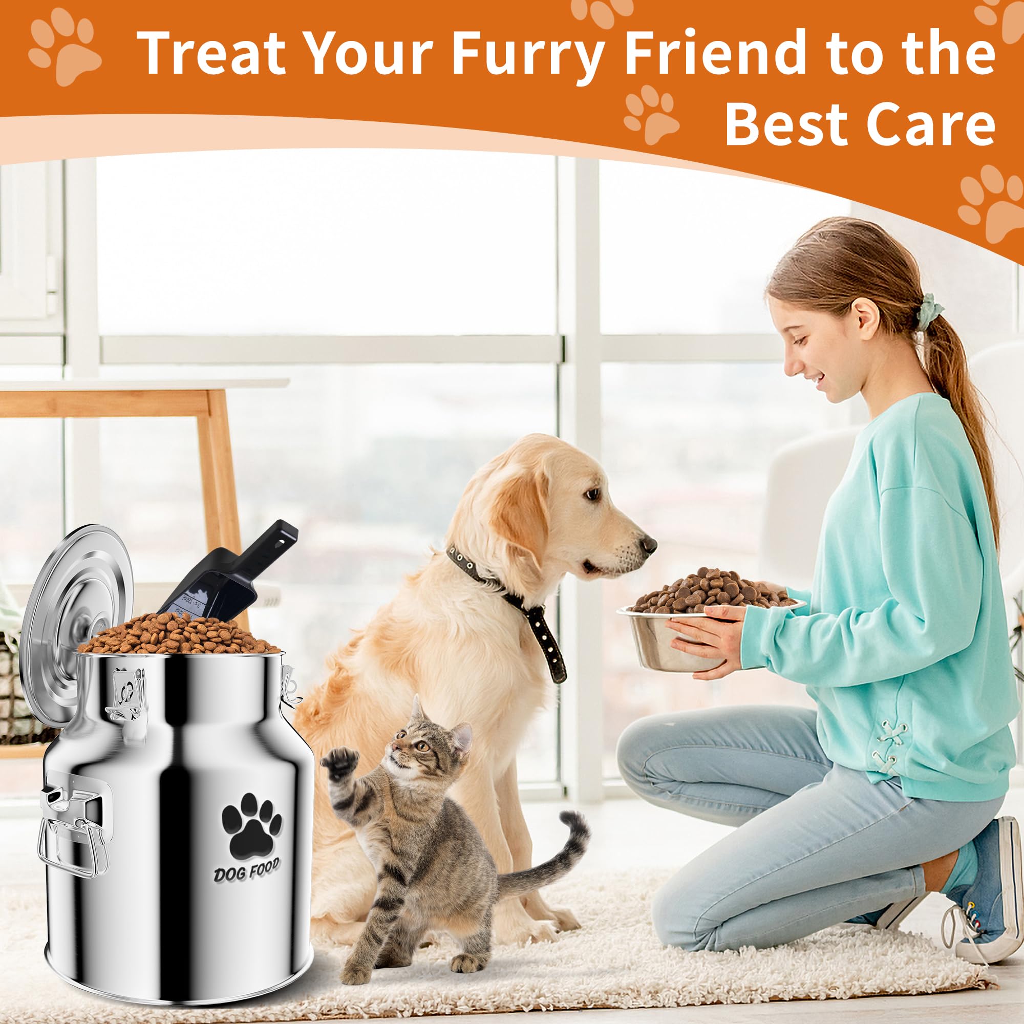 Kluronyo compact kitchen storage helps reduce clutter while protecting pet food.