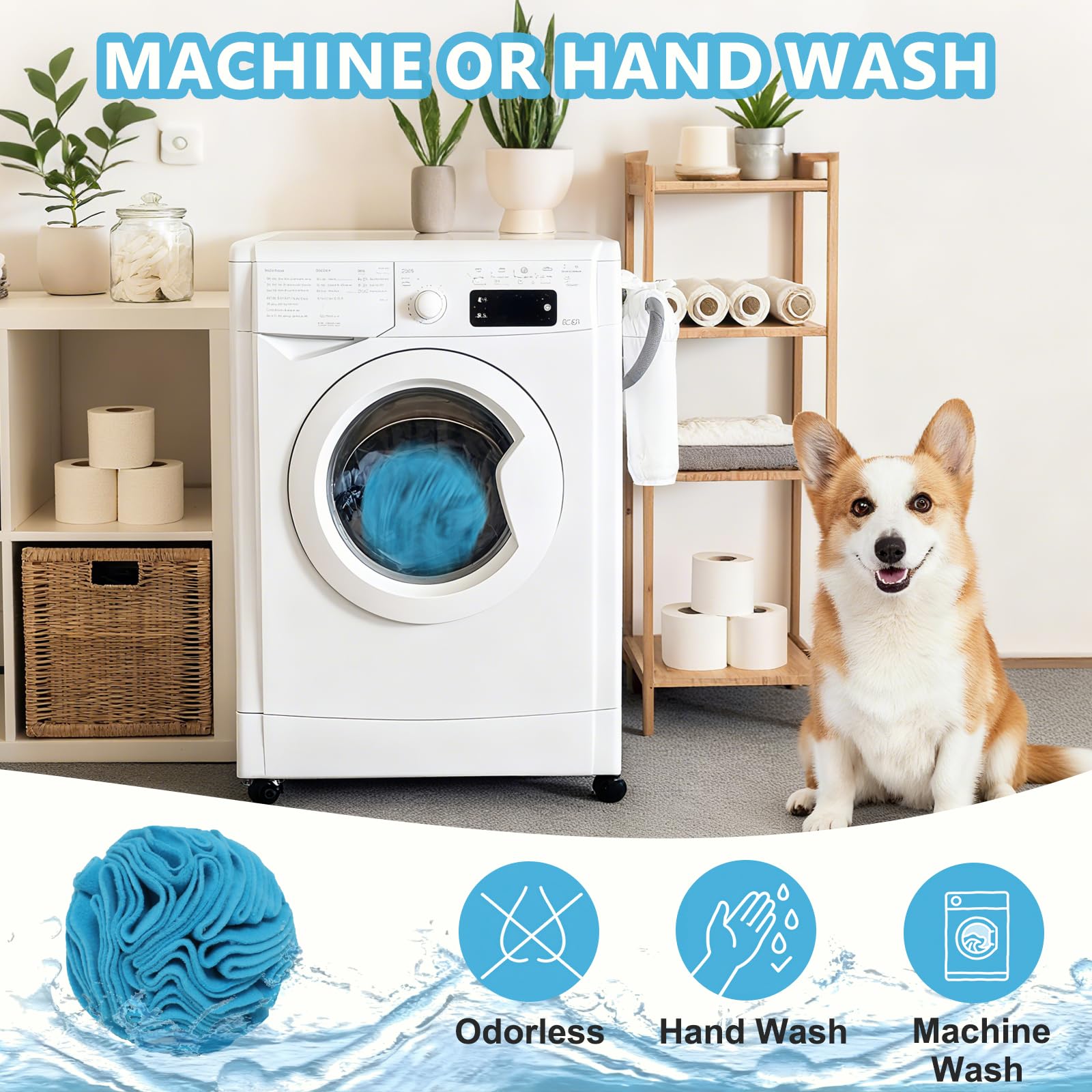 kmirepa Blue Snuffle Ball machine washable for easy cleanup after play