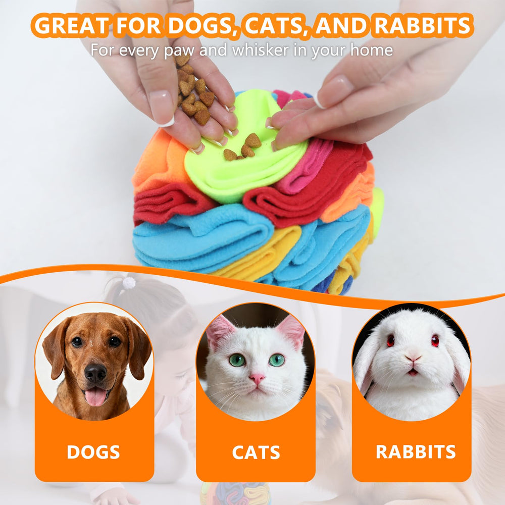 kmirepa snuffle ball dog sniffing, encourages scent exploration and problem-solving during play.