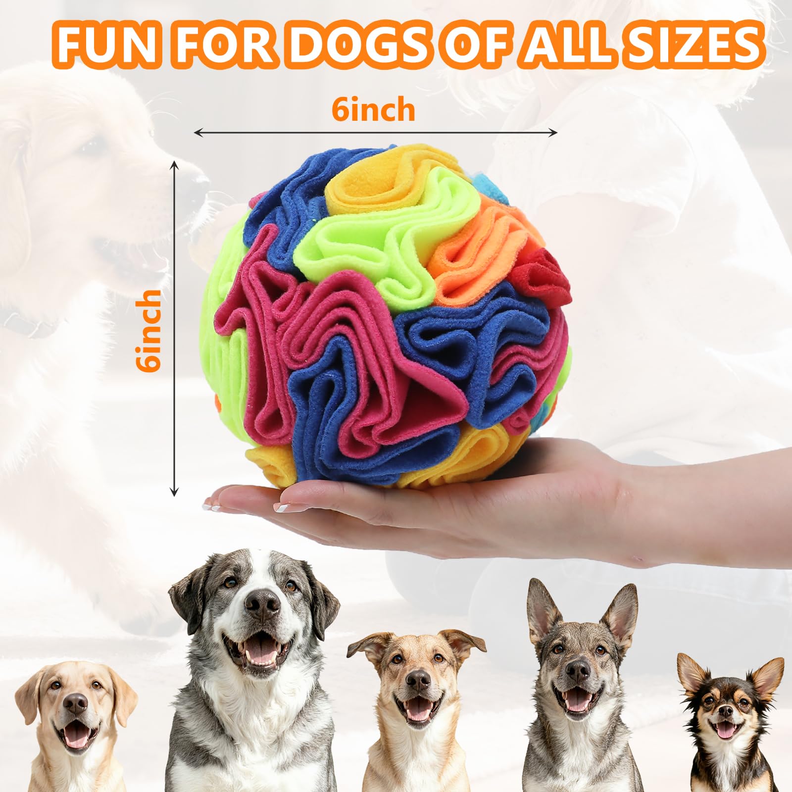 kmirepa snuffle ball durable construction, built to endure gentle chewing for longer play sessions.