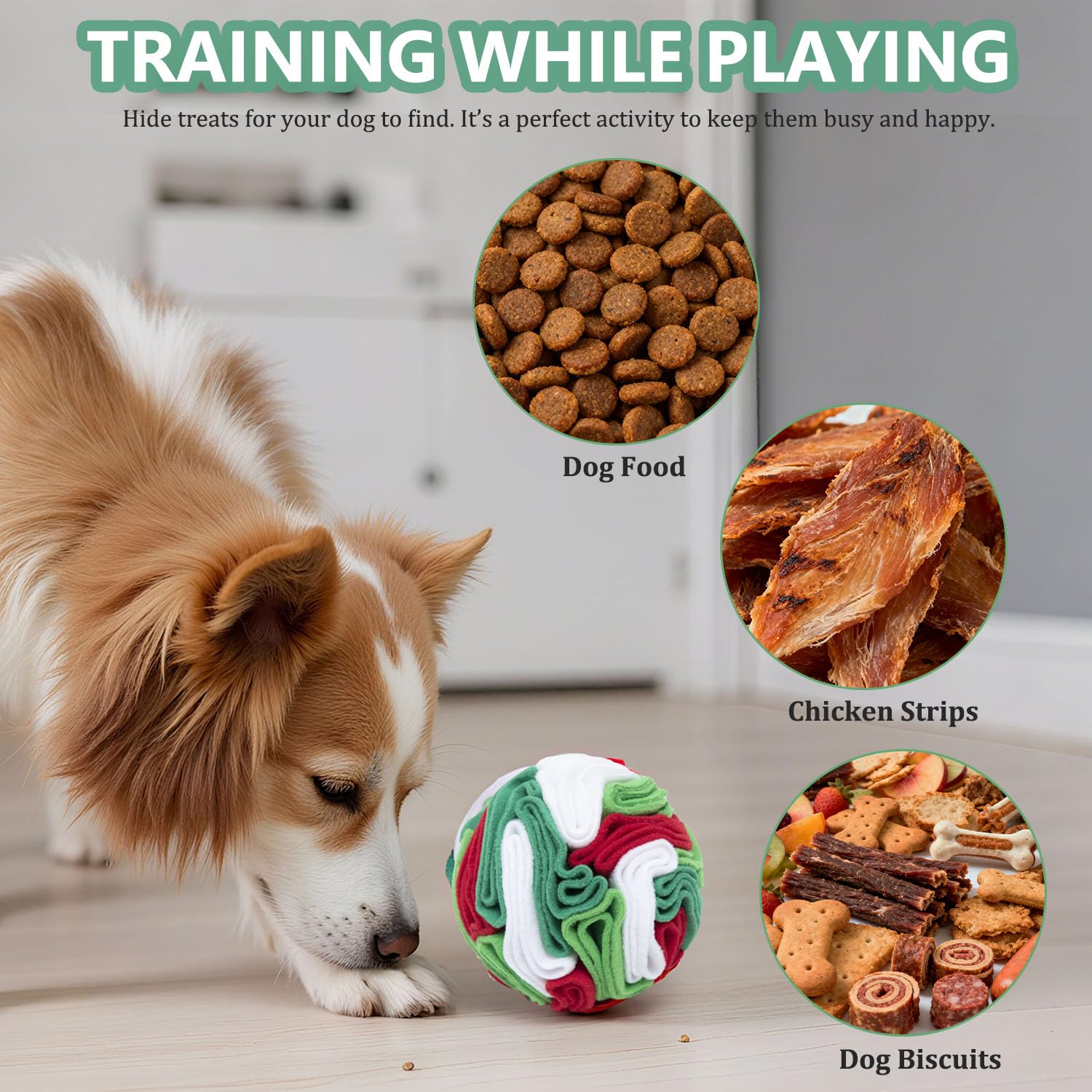 kmirepa snuffle ball indoor outdoor play promotes mental enrichment for dogs