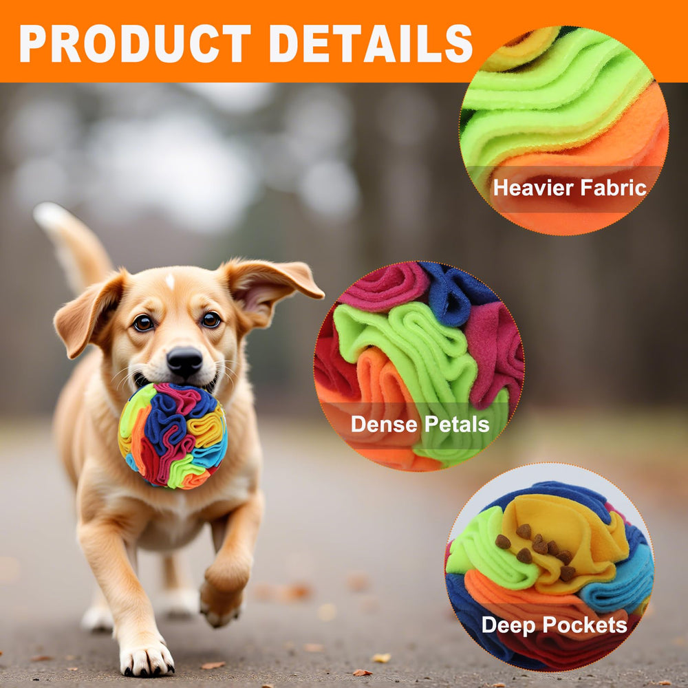 kmirepa Snuffle Ball uses soft, durable polar fleece for safe play