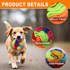 kmirepa snuffle ball soft material closeup, non-toxic and safe for curious pups.