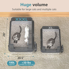 KMNSUN XXXL stainless steel litter box highlighting durable, easy-to-clean surface.