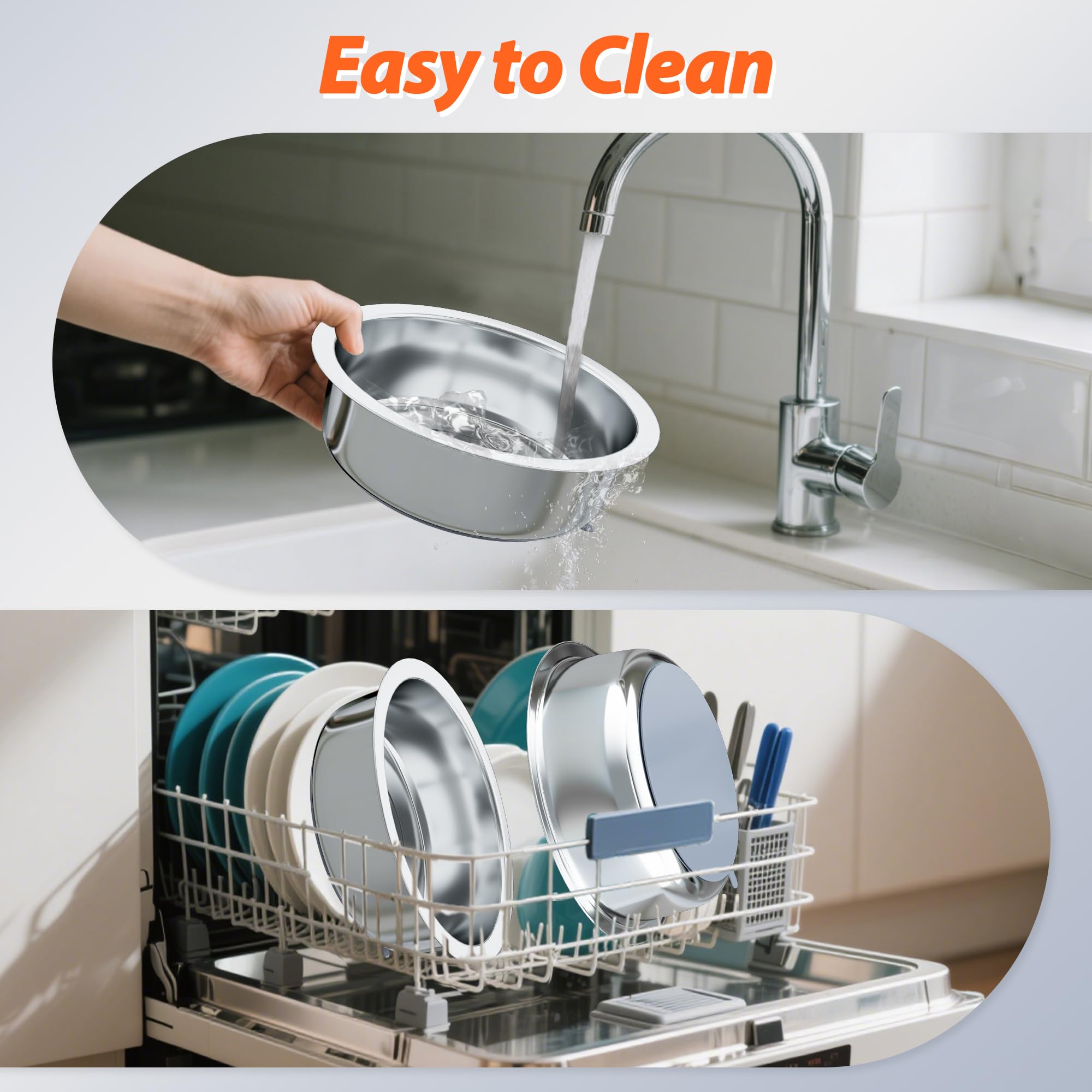 KMXASP dishwasher-safe dog bowls ready for cleaning