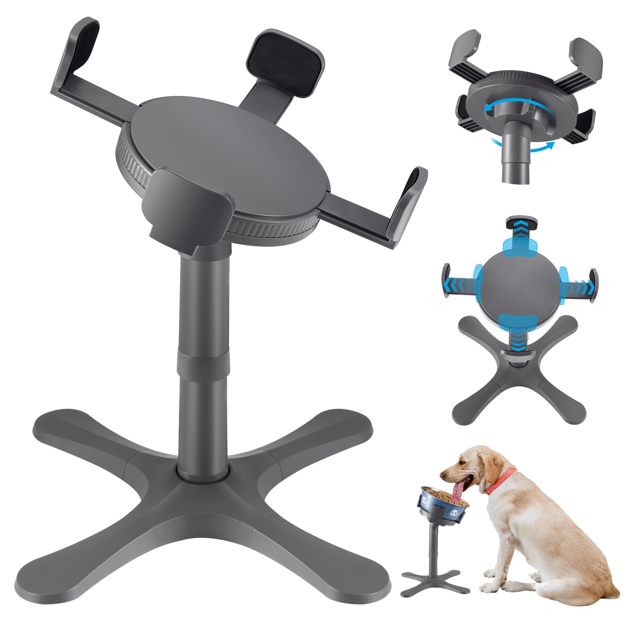 KMXASP elevated dog bowl stand with 15° tilt for comfortable feeding.