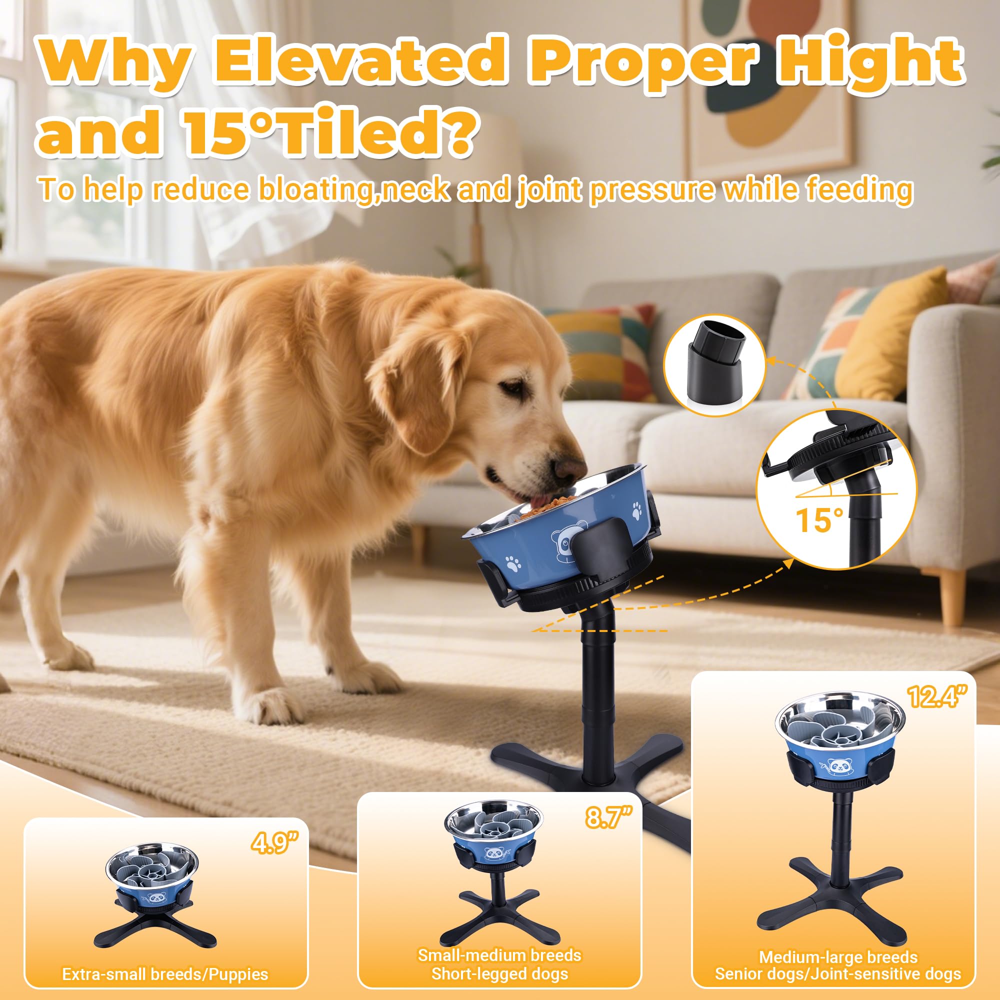 KMXASP durable metal base with non-slip feet keeps bowls steady