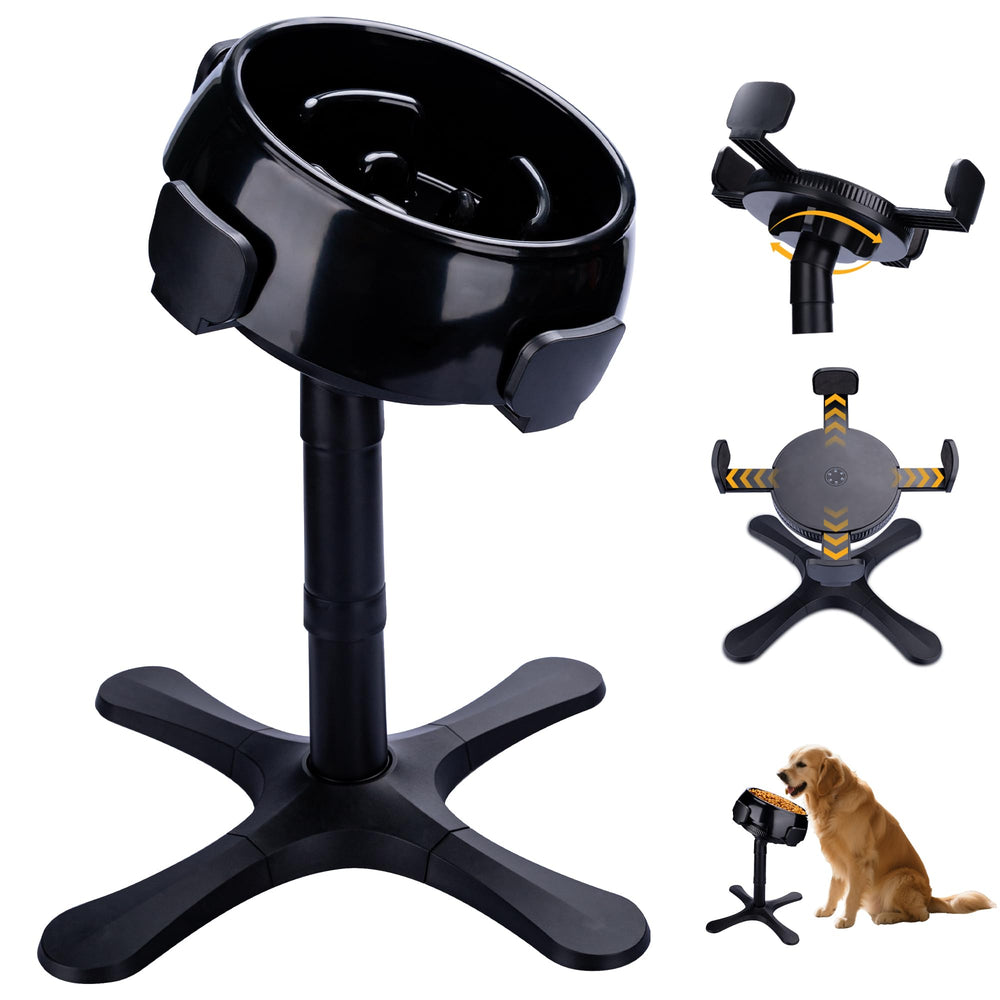 KMXASP elevated slow feeder dog bowl stand shown for comfortable dining posture