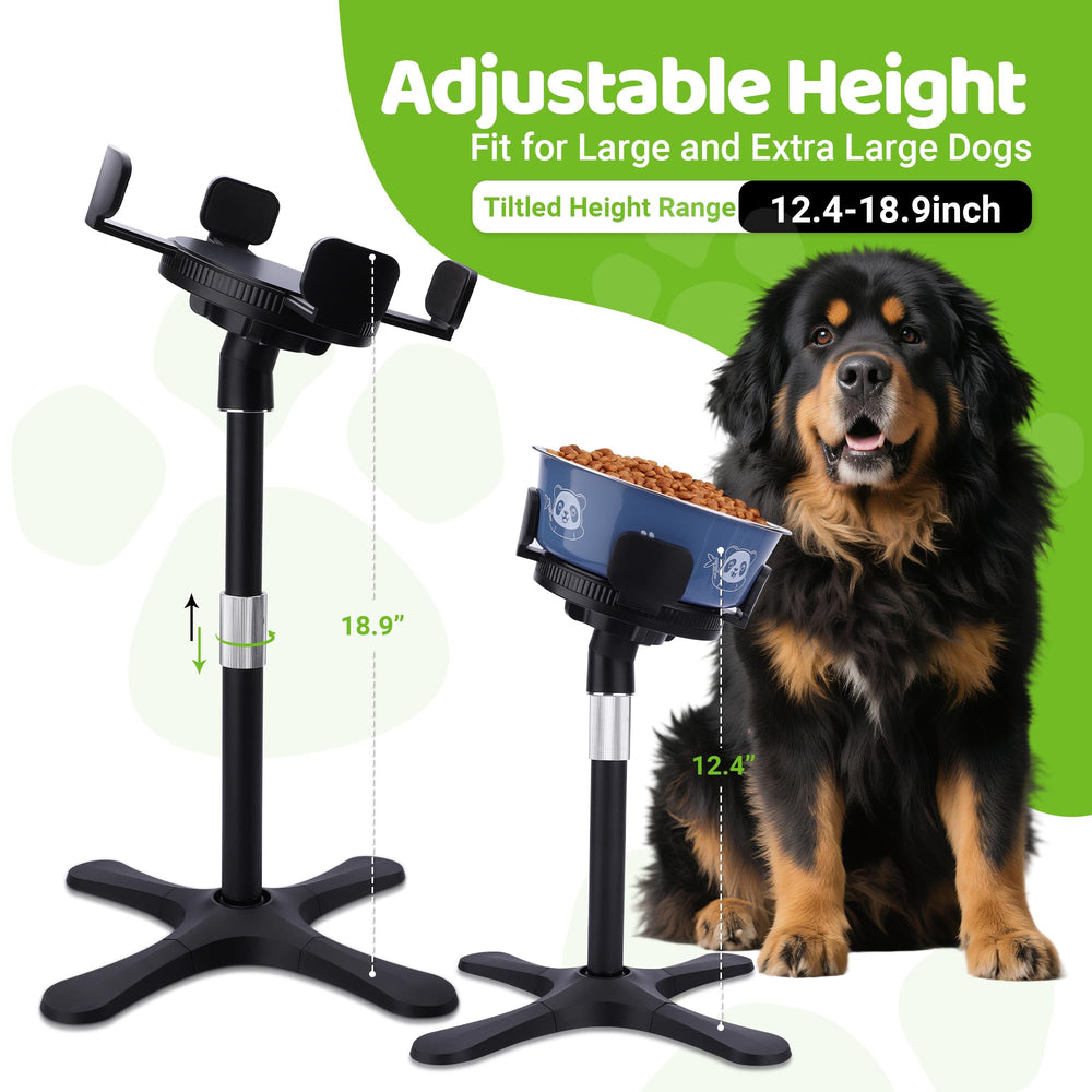 KMXASP height-adjustable stand adapts to different dog sizes for comfortable reach