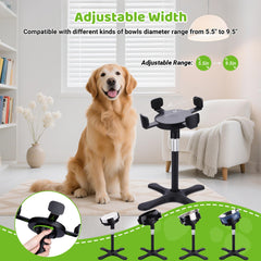 KMXASP width-adjustable stand fits bowls of various shapes for multi-dog homes