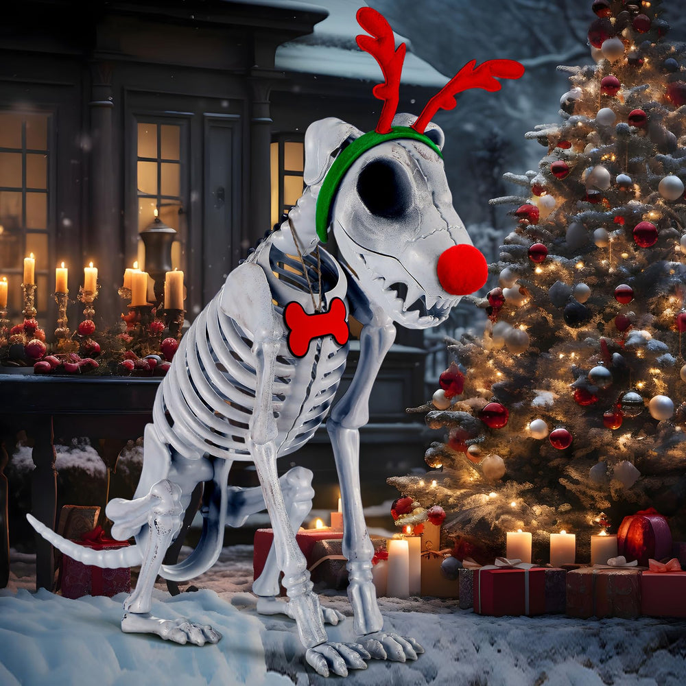 Knitgrip skeleton dog materials felt and wood offer soft touch and outdoor durability.