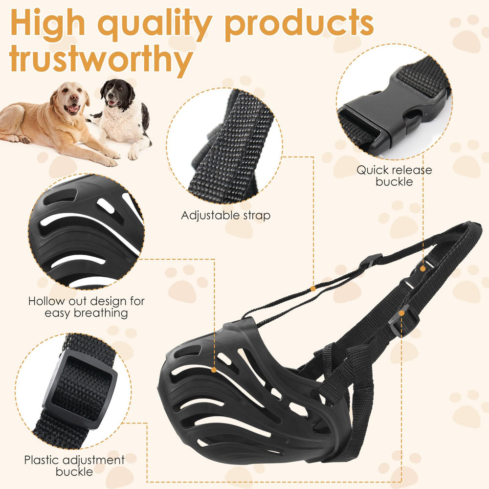KnJuLee dog muzzle adjustable-strap offers a customized fit for comfort and control.
