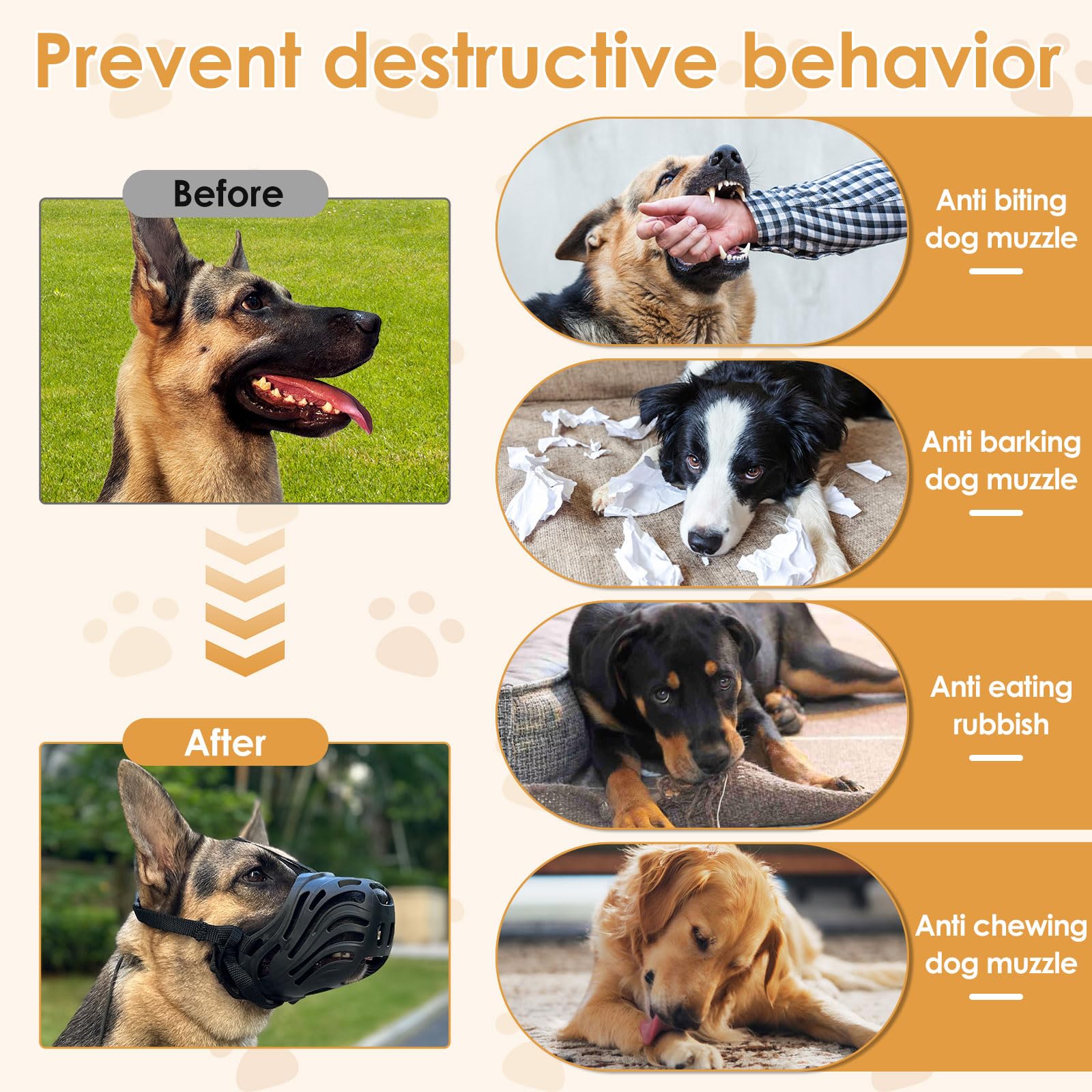KnJuLee dog muzzle water-capable design allows drinking water without removing muzzle.