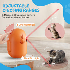 Koackl cat laser pointer toy in use engaging a curious indoor cat